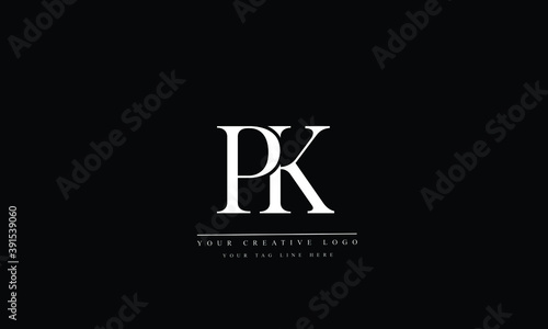 PK, KP, P, K, Letter Logo Design with Creative Modern Trendy Typography