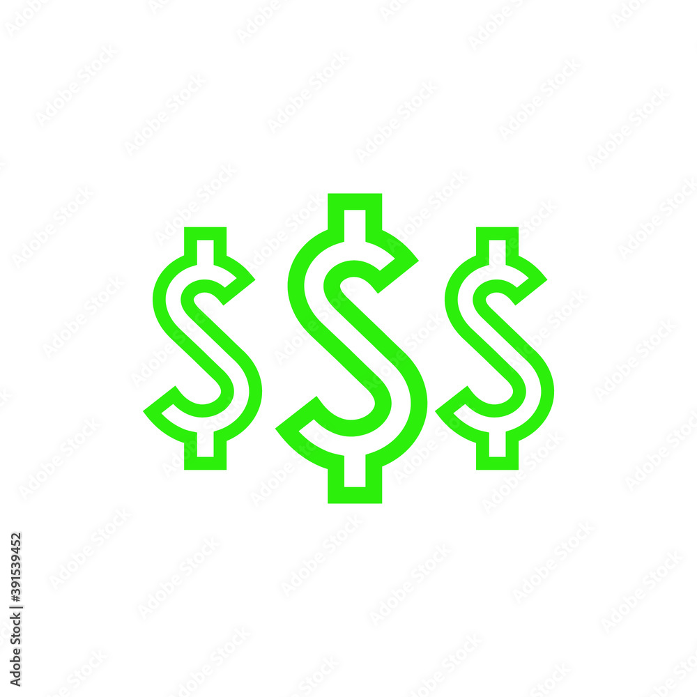 Icon vector graphic of dollar symbol, good for template web etc Icon vector graphic of dollar symbol, good for template web etc