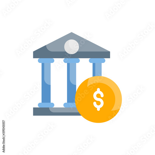 Bank Vector Style illustration. Business and Finance Flat Icon.
