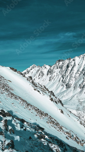 snow covered mountains