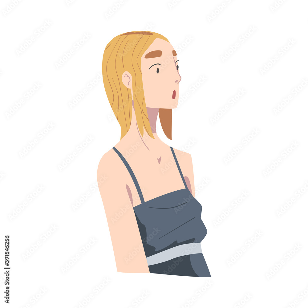 Surprised Girl, Young Woman Looking Shocked and Frightened Cartoon Style Vector Illustration Surprised Girl, Young Woman Looking Shocked and Frightened Cartoon Style Vector Illustration