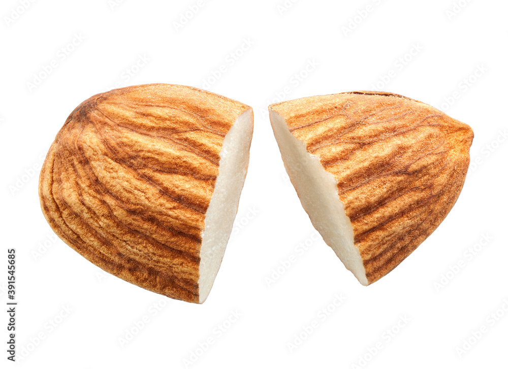Almonds isolated on white background