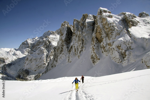 Winter sport in Dolomites