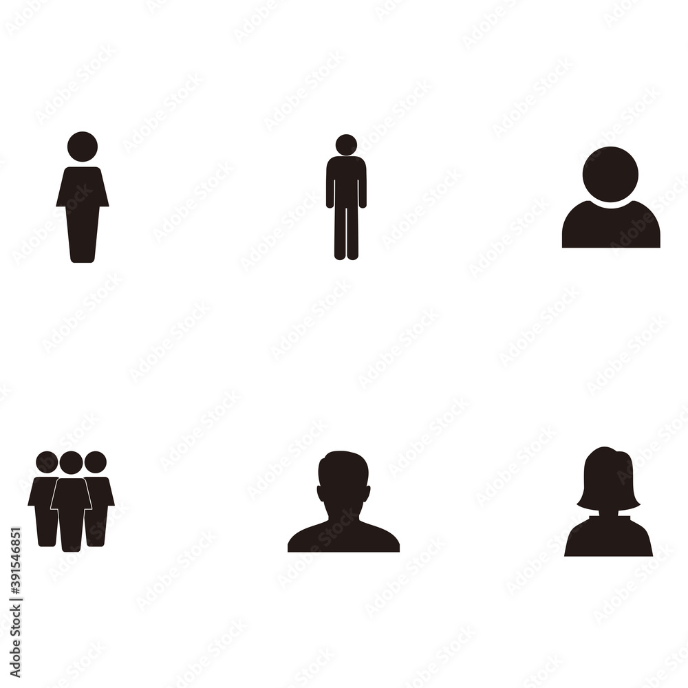 User icon set, illustration symbol User icon set, illustration symbol