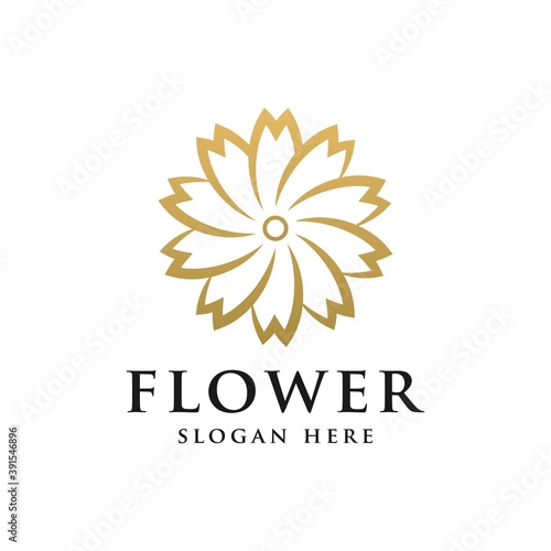 Luxury logo design concept  Flower lotus logo  Beauty or spa logo template