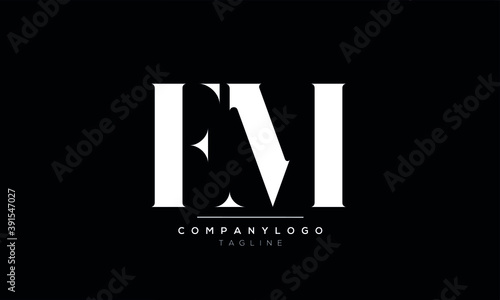 Alphabet letters Initials Monogram logo FM or MF,F,M