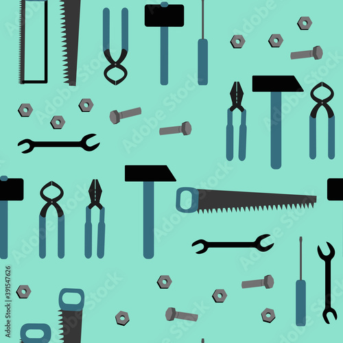 Seamless vector illustration of building tools