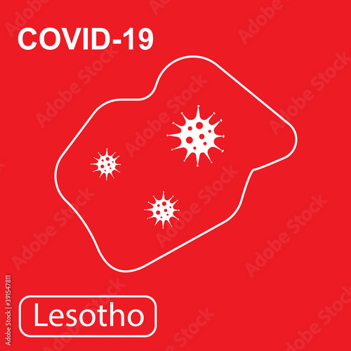 Map of Lesotho labeled "COVID-19".