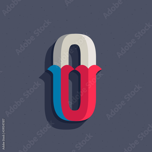 Foto O letter logo in faceted old athletic style.