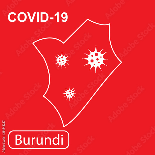 Map of Burundi labeled "COVID-19".