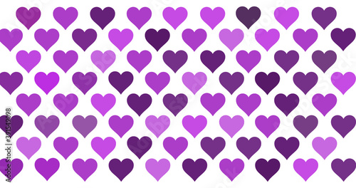 seamless pattern with pink and purple hearts