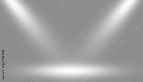 white stage background with gradient light empty room for display your product.