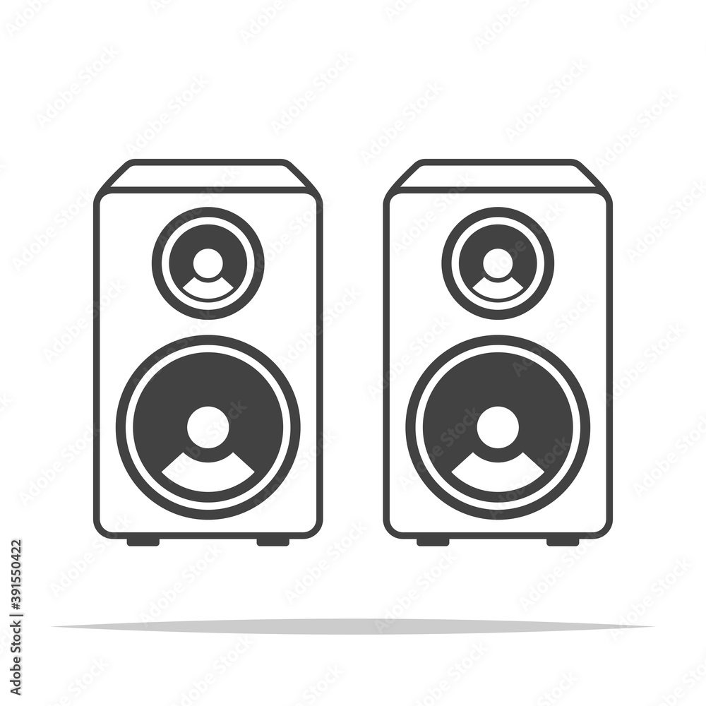 Fototapeta premium Sound system speakers icon vector isolated