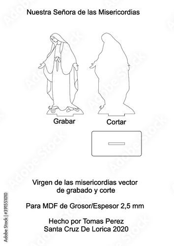 Virgen de la misericordia grabado y corte