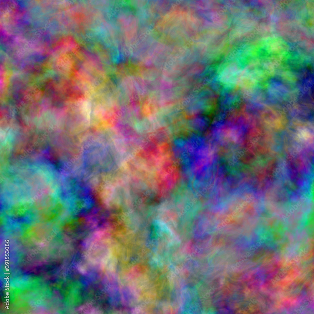 Colorful clouds, green yellow red pink blue, design abstract watercolor background