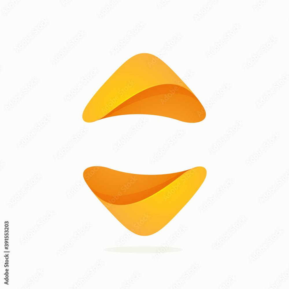 Abstract sphere logo made of up and down arrows. Abstract sphere logo made of up and down arrows.