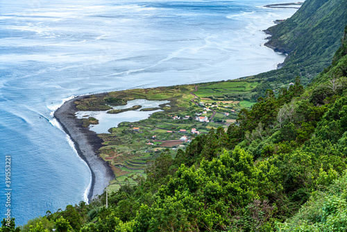 Azores, Island of Sao Jorge, the natural reserve of Faja dos Cubres. A volcanic plain.
 photo