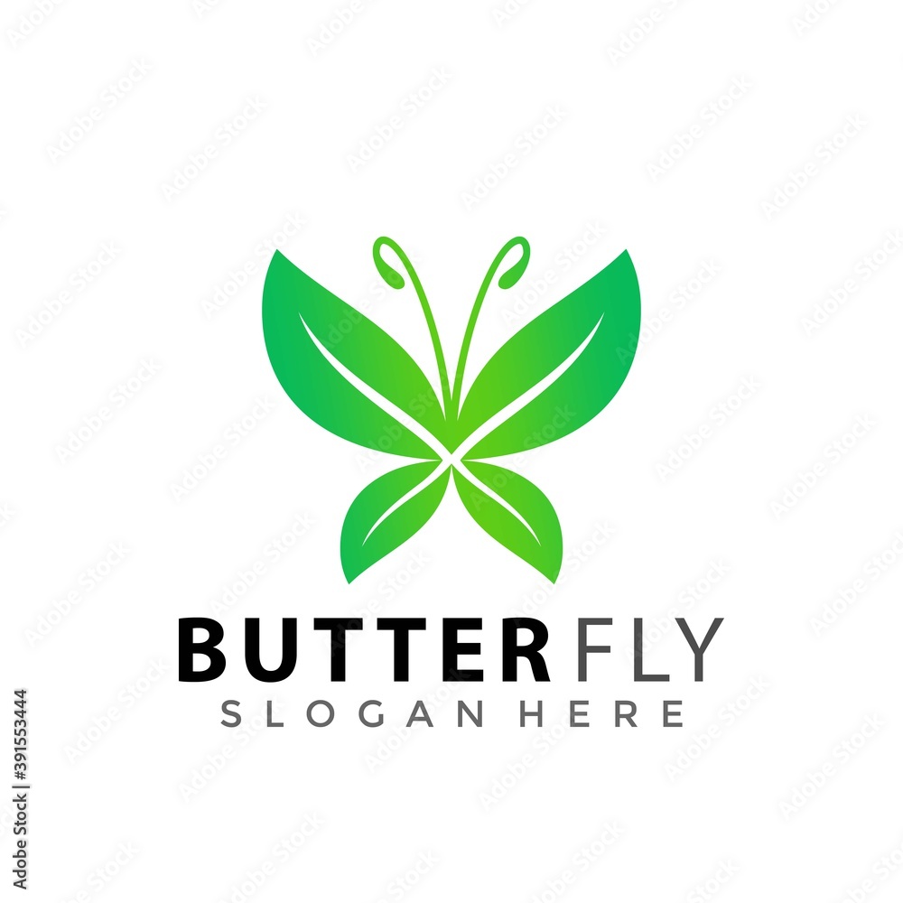 Abstract  Butterfly Leaf logo design element vector illustration