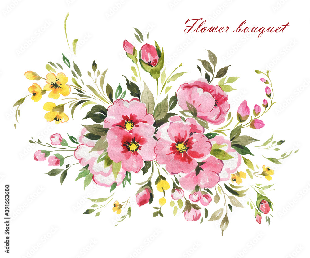Fototapeta premium Abstract illustration lovely flower arrangement