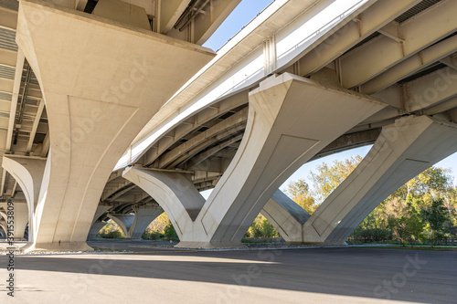 Underneath the Woodrow Wilson Bridge, which spans the Potomac River and connects Alexandria, Virginia with the state of Maryland.