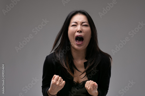 Картината върху платно Agitated upset woman yelling in anguish