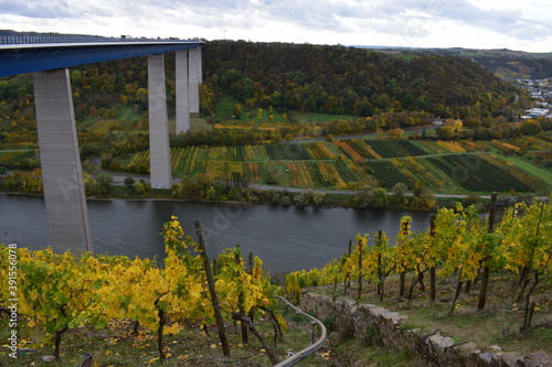 Moseltalbrücke über herbstlichem Moseltal photo