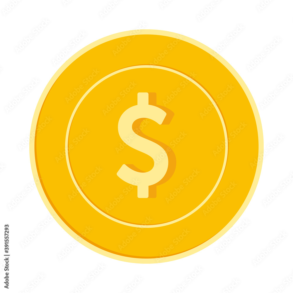 American dollar coin isolated on white background. American dollar coin isolated on white background.