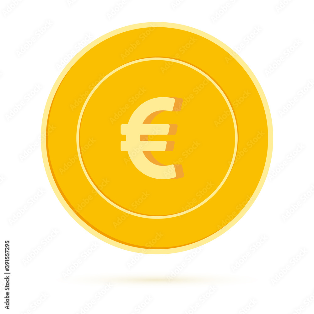 European Union Euro coin isolated on white backgro European Union Euro coin isolated on white backgro