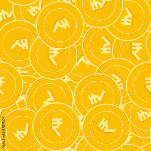 Indian rupee coins seamless pattern. Exceptional s