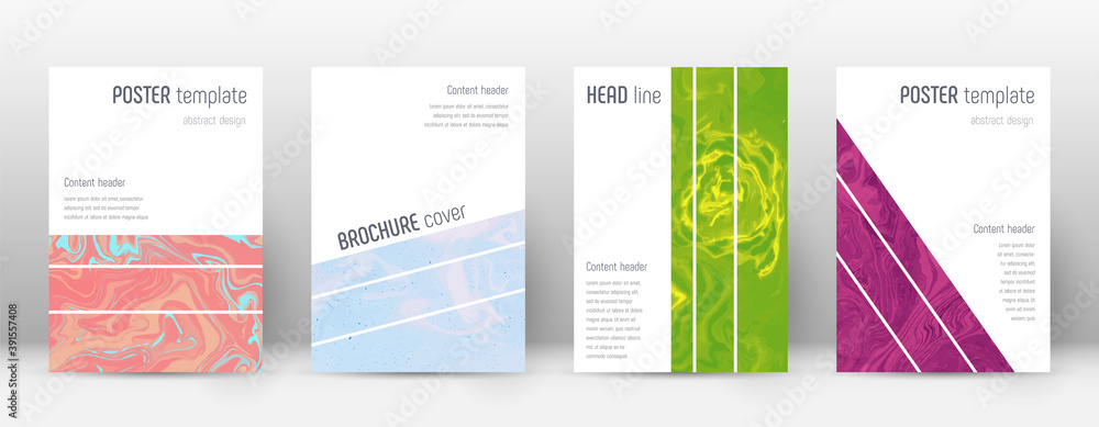 Fototapeta premium Abstract cover. Comely design template. Suminagash