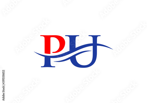 Initial PU logo design based on letter. PU logo design
