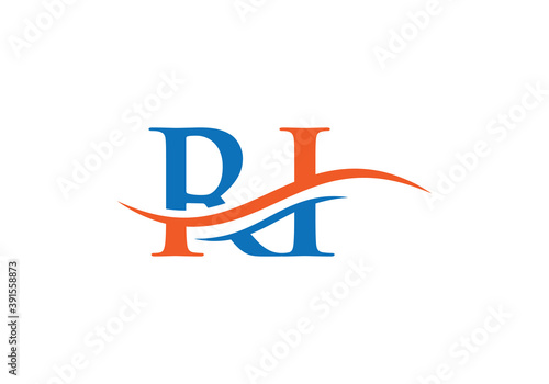 Initial RI logo design based on letter. RI logo design