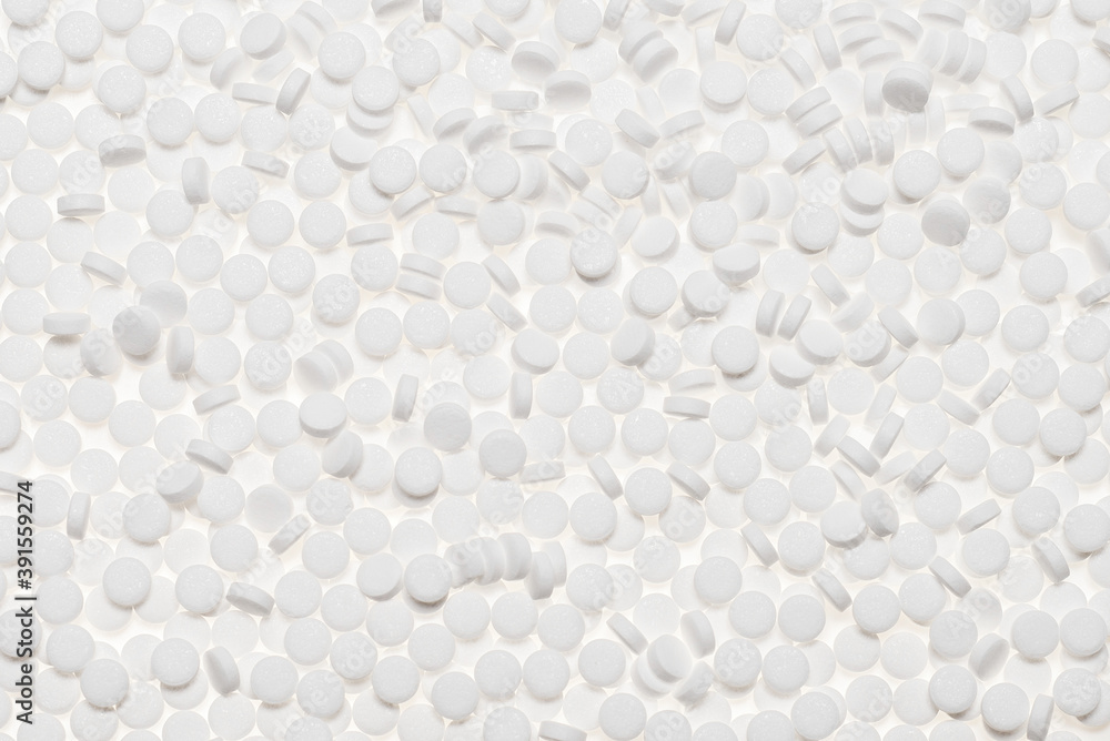 Fototapeta premium Sugar substitute pills isolated on white background.