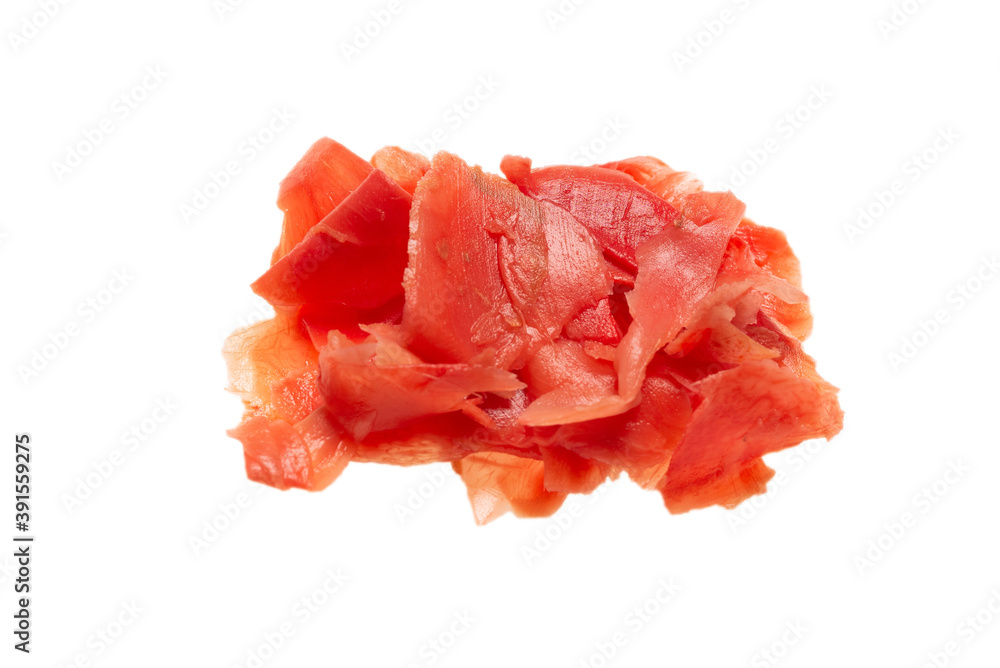 Pickled ginger isolated on white background. Pickled ginger isolated on white background.