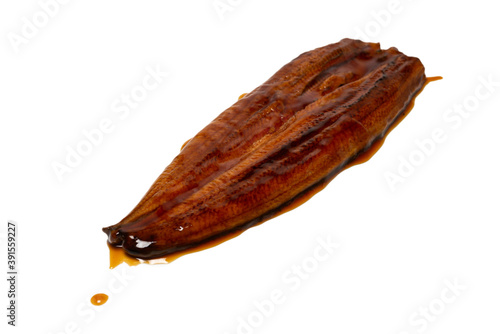 Grilled eel isolated on white background. © Nikolay