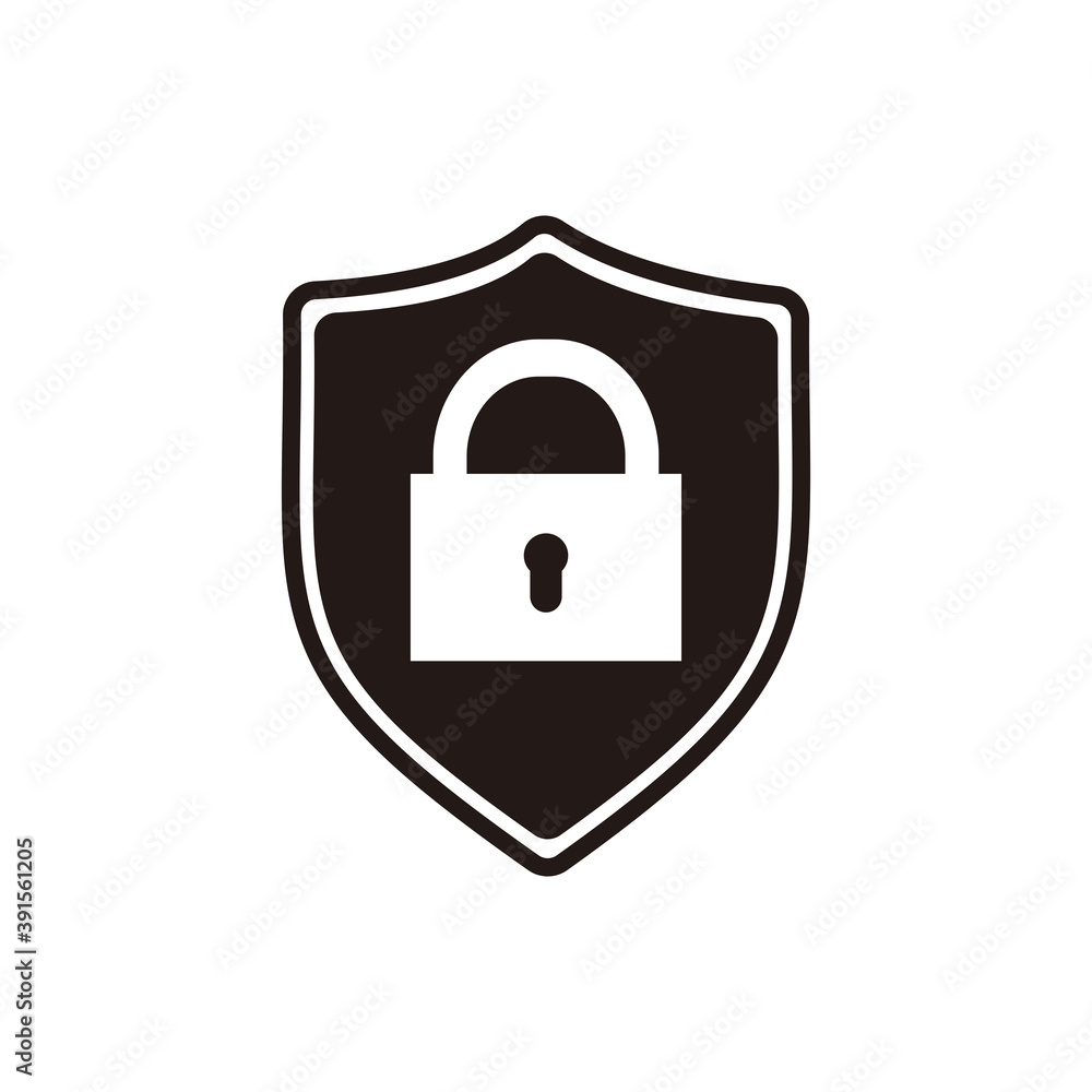 Security vector icon isolated on white background. Shield security icon. Lock security icon. Protection sign. Security vector icon isolated on white background. Shield security icon. Lock security icon. Protection sign.