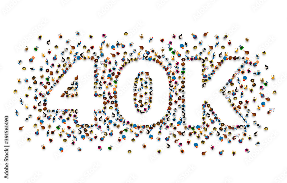 Thank you followers peoples, 40k online social group, happy banner celebrate, Vector