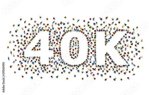 Thank you followers peoples, 40k online social group, happy banner celebrate, Vector