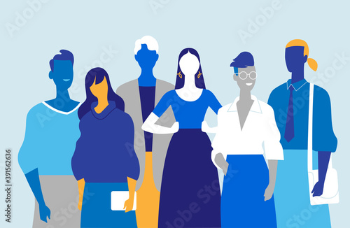 Squadra di giovani professionisti fatta di uomini e donne