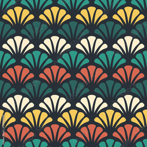 Colorful ornament shapes vector seamless pattern