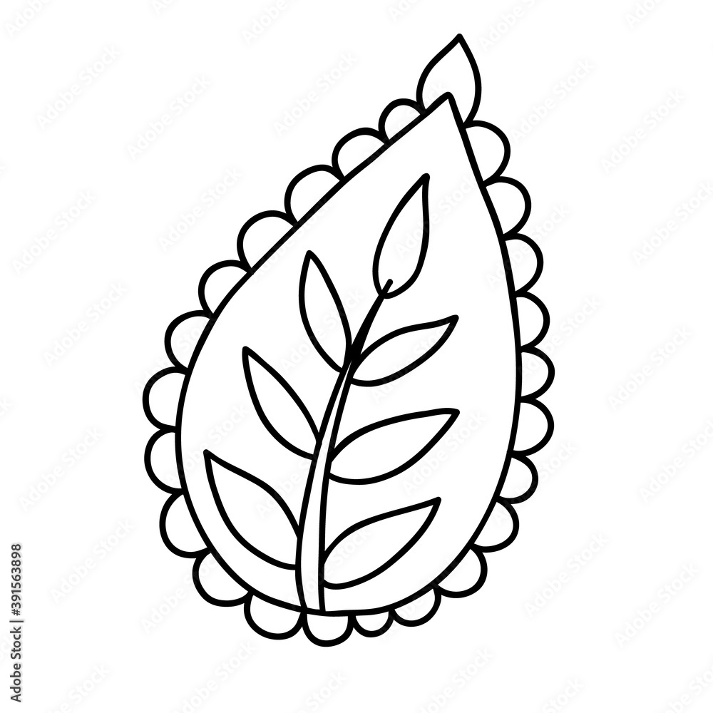 abstract contour leaf isolated on white abstract contour leaf isolated on white
