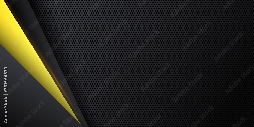 Futuristic perforated technology abstract background with yellow neon glowing lines. Vector banner design Futuristic perforated technology abstract background with yellow neon glowing lines. Vector banner design