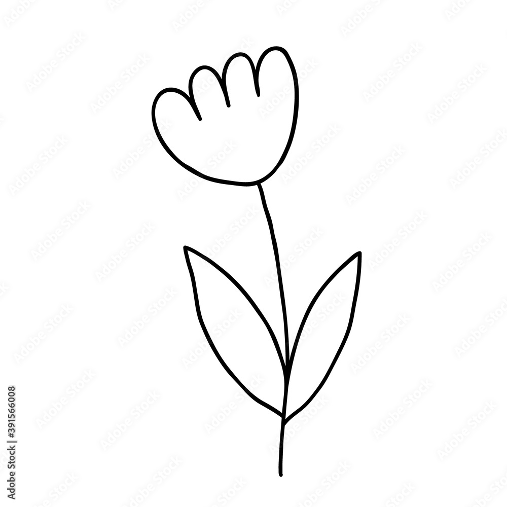 Simple floral doodle icon Simple floral doodle icon