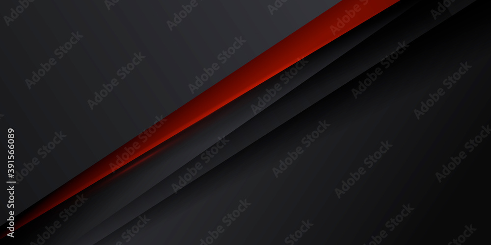 Black tech perforated banner with red waves Black tech perforated banner with red waves