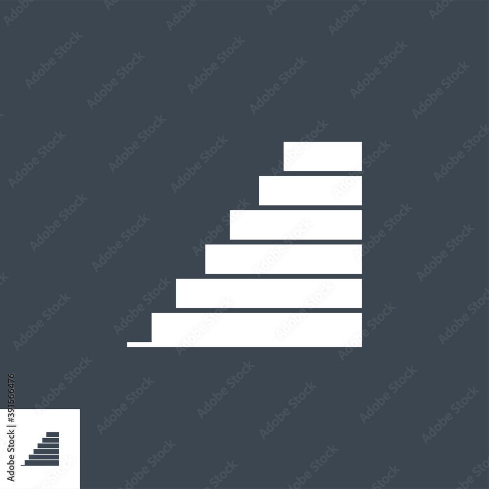 Stairs related vector glyph icon. Isolated on black background. Vector illustration. Stairs related vector glyph icon. Isolated on black background. Vector illustration.
