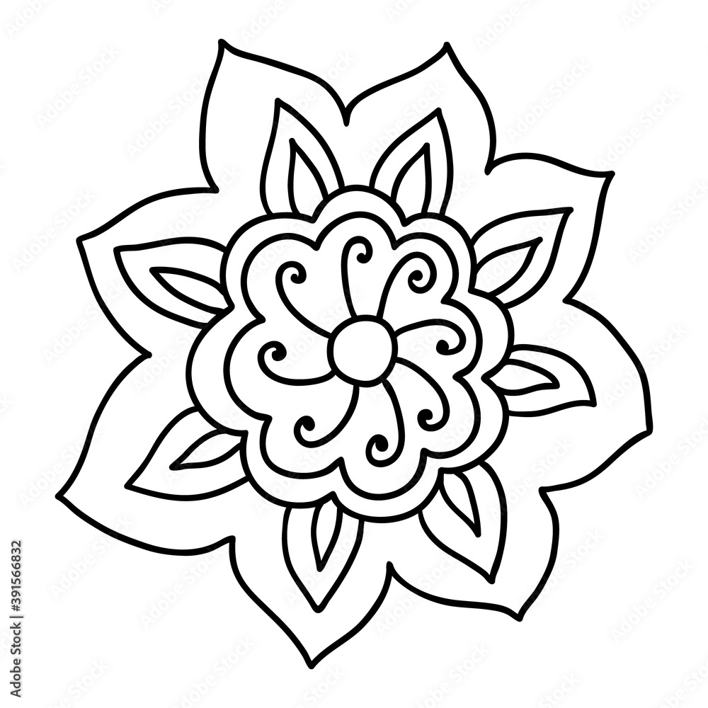 Hand drawn flower doodle element for photo book decoration Hand drawn flower doodle element for photo book decoration