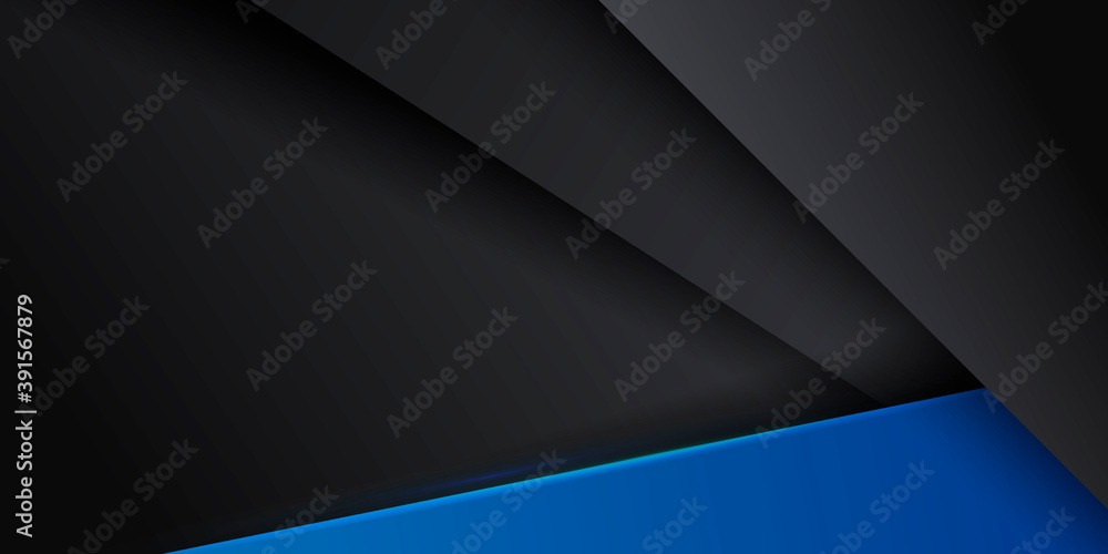 Fototapeta premium Black and blue abstract contrast background. Vector illustration design for presentation, banner, cover, web, flyer, card, poster, wallpaper, texture, slide, magazine