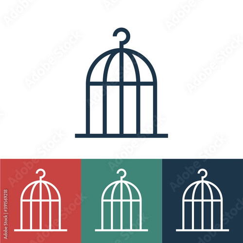 Linear vector icon with birdcage