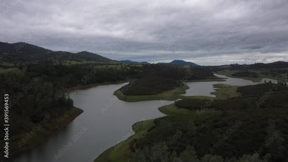 Recreational Lake Northern California Drone View Recreational Lake Northern California Drone View