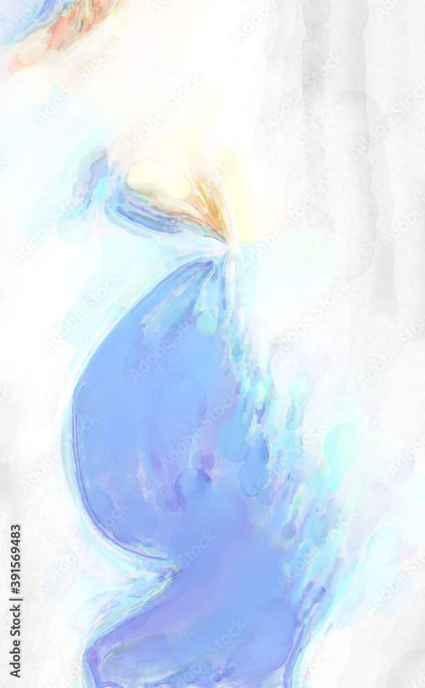 Obraz premium Watercolor brushstrokes. Modern art. Abstract texture. 2d illustration. Expressive handmade watercolors on surface. Colorful backdrop. Multi color backdrop. Contemporary wall art.
